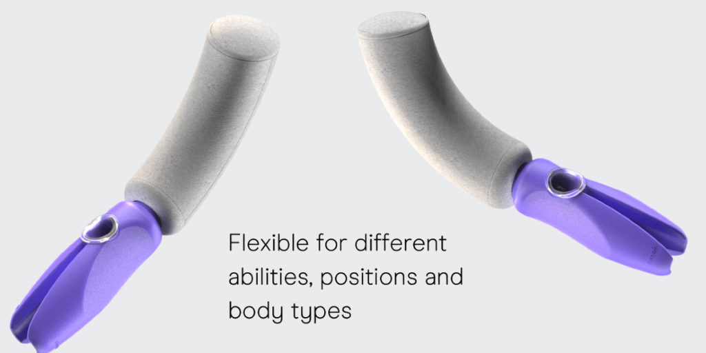 The Bump'n Joystick is flexible for different abilities, positions, and body types. 