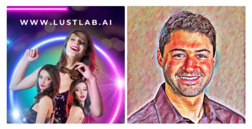 lustlab nsfw ai image generator promo image and Alex Georges -paint