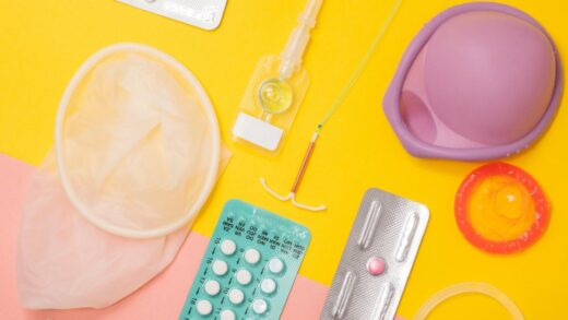 Contraception methods including the birth control pill, IUDs, a diaphragm, and condoms.